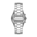 Michael Kors Slim Runway Chronograph Black Dial Silver Steel Strap Watch For Men - MK1056