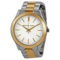 Michael Kors Runway Slim Silver Dial Two Tone Stainless Steel Strap Watch for Women - MK3198