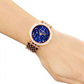 Michael Kors Darci Blue Dial Rose Gold Steel Strap Watch for Women - MK3728