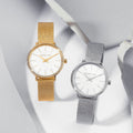 Michael Kors Pyper Quartz Mother of Pearl White Dial Gold Mesh Bracelet Watch For Women - MK4619
