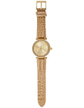 Michael Kors Parker Three-Hand Gold Dial Brown Leather Strap Watch For Women - MK4725