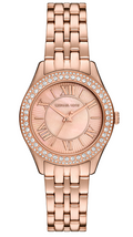 Michael Kors Harlowe Three-Hand Rose Gold Dial Rose Gold Steel Strap Watch for Women - MK4845