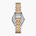 Michael Kors Harlowe Three-Hand Mother of Pearl White Dial Tri Tone Steel Strap Watch for Women - MK4846