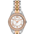 Michael Kors Harlowe Three-Hand Mother of Pearl White Dial Tri Tone Steel Strap Watch for Women - MK4846
