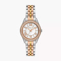 Michael Kors Harlowe Three-Hand Mother of Pearl White Dial Tri Tone Steel Strap Watch for Women - MK4846