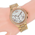Michael Kors Camille Chronograph White Dial Rose Gold Steel Strap Watch for Women - MK5636