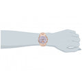 Michael Kors Runway Chronograph Purple Dial Rose Gold Steel Strap Watch For Women - MK6163