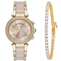 Michael Kors Parker Gold Dial Two Tone Steel Strap Watch for Women - MK6326