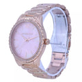 Michael Kors Layton Three Hand Pink Dial Rose Gold Steel Strap Watch For Women - MK6848