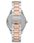 Michael Kors Layton Three Hand Mother of Pearl White Dial Two Tone Steel Strap Watch For Women - MK6849