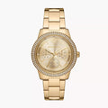 Michael Kors Tibby Chronograph Gold Dial Gold Steel Strap Watch For Women - MK6927
