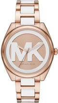 Michael Kors Janelle Three Hand Rose Gold Dial Two Tone Steel Strap Watch For Women - MK7134