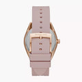 Michael Kors Janelle Three Hand Rose Gold Dial Pink Rubber Strap Watch For Women - MK7139