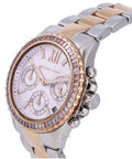 Michael Kors Everest Chronograph White Dial Two Tone Steel Strap Watch For Women - MK7214