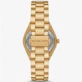 Michael Kors Lennox Three Hand Gold Dial Gold Steel Strap Watch For Women - MK7289