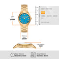 Michael Kors Lennox Analog Blue Dial Gold Steel Strap Watch for Women - MK7460