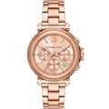 Michael Kors Maren Chronograph Rose Gold Dial Rose Gold Steel Strap Watch for Women - MK7494