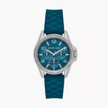 Michael Kors Mini Pilot Pave Blue Dial Blue Silicone Strap Watch for Women - MKO1004