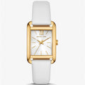 Michael Kors Petite Quartz White Dial White Leather Strap Watch for Women - MKO1059