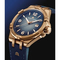 Maurice Lacroix Aikon Date Limited Edition Blue Dial Blue Leather Strap Watch For Men - AI1028-BRZ01-420-1