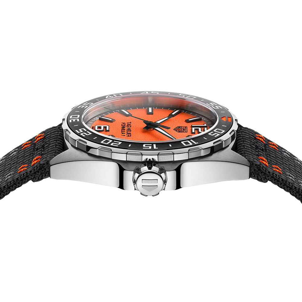 Tag Heuer Formula 1 Quartz Orange Dial Black Nylon Strap Watch for Men - WAZ101A.FC8305