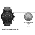 Fossil Nate Chronograph Black Dial Black Steel Strap Watch for Men - JR1401
