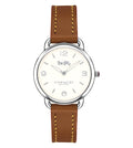 Coach Delancey Slim Cream Dial Brown Leather Strap Watch For Women - 14502789