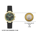 Guess Solstice Green Dial Black Rubber Strap Watch for Women - GW0113L1