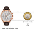 Tissot Des Tourelles Chronograph Silver Dial Brown Leather Strap Watch For Men - T099.427.36.038.00