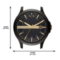 Armani Exchange Hampton Chronograph Black Dial Black Steel Strap Watch For Men - AX2413