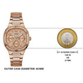 Guess Duchees Quartz Rose Gold Dial Rose Gold Steel Strap Watch For Women - GW0558L3