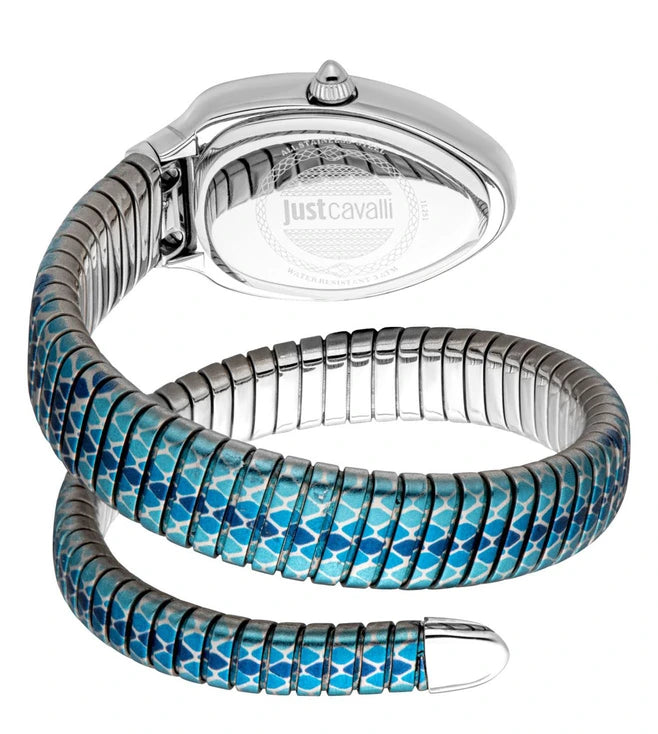 Just Cavalli Cosenza Blue Dial Two Tone Steel Strap Watch for Women - JC1L251M0015