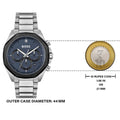 Hugo Boss Cloud Chronograph Blue Dial Silver Steel Strap Watch For Men - 1514015