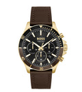 Hugo Boss Troper Chronograph Black Dial Brown Leather Strap Watch For Men - 1514100