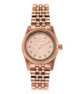 Michael Kors Lexington Three Hand Rose Gold Dial Rose Gold Steel Strap Watch For Women - MK4739