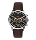 Fossil Neutra Chronograph Black Dial Brown Leather Strap Watch for Men - FS6024