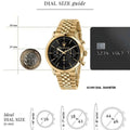 Maserati Epoca Chronograph Black Dial Gold Steel Strap Watch For Men - R8873618023