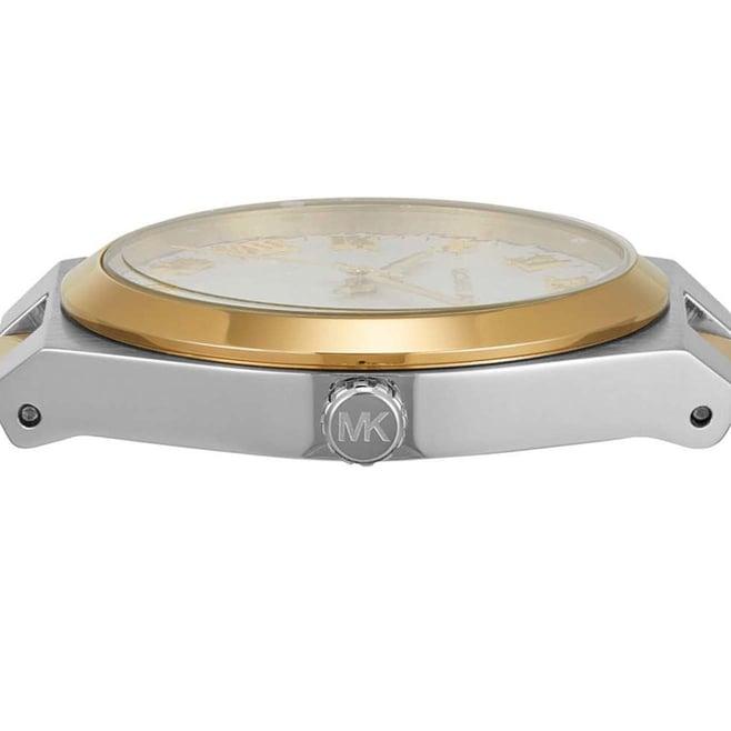 Michael Kors Lennox Three-Hand White Dial Two Tone Steel Strap Watch for Women - MK7464