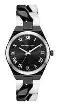 Michael Kors Lennox Analogue Black Dial Two Tone Steel Strap Watch for Women - MK7502