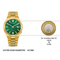 Citizen Tsuyosa Automatic Green Dial Gold Steel Strap Watch For Men - NJ0152-51X
