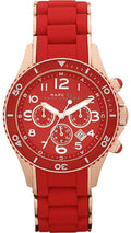 Marc Jacobs Rock Chronograph Red Dial Red Silicone Strap Watch for Women - MBM2577