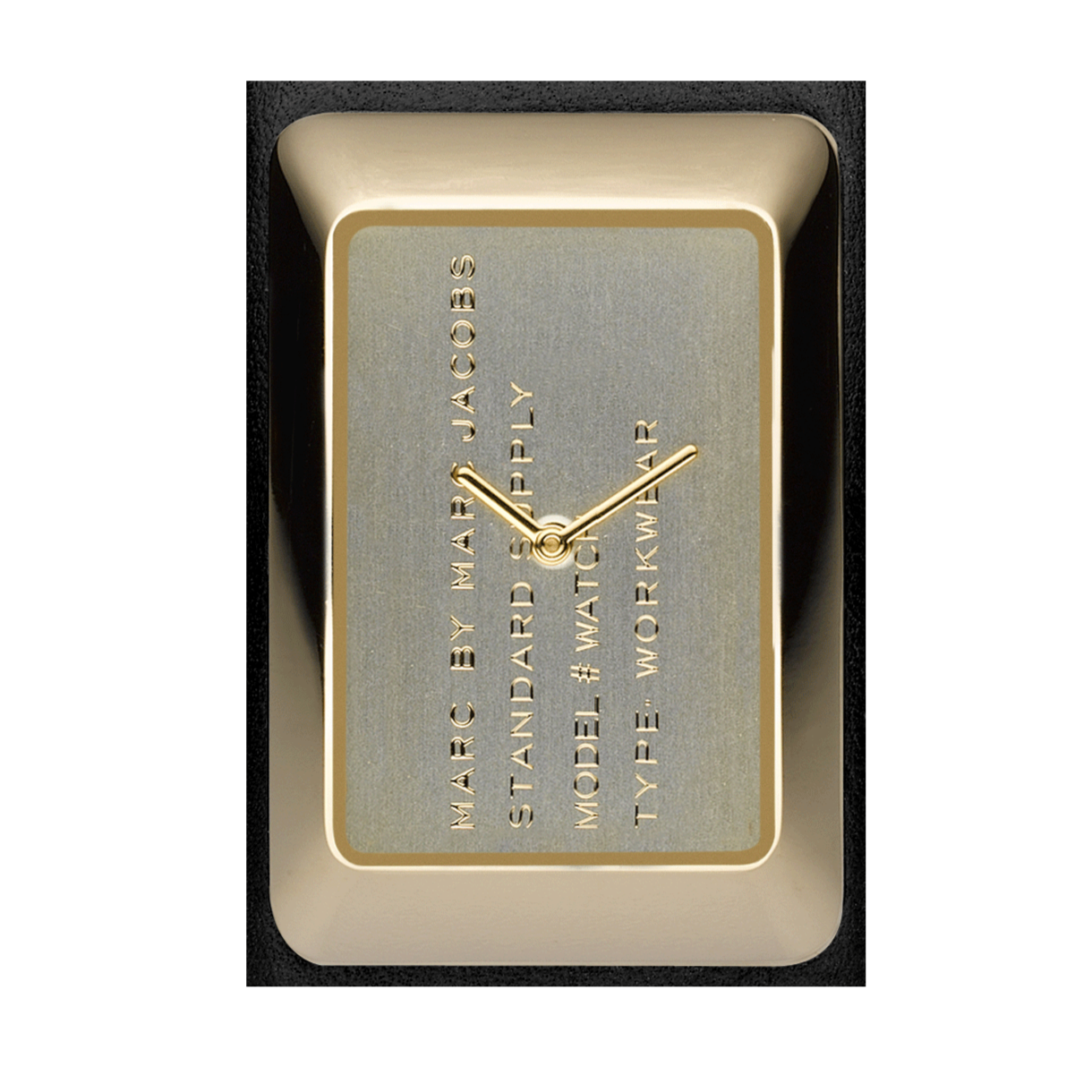 Marc Jacobs Champagne Dial Black Leather Strap Watch for Women - MBM2047