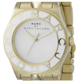 Marc Jacobs Blade White Dial Gold Steel Strap Watch for Women - MBM3050