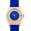 Marc Jacobs Henry Skeleton Blue Dial Blue Leather Strap Watch for Women - MBM1244