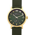 Marc Jacobs Baker Olive Green Dial Olive Green Leather Strap Watch for Women - MBM1328