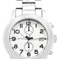Marc Jacobs Larry Chronograph White Dial Silver Steel Strap Watch for Men - MBM5030