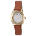 Marc Jacobs Mini Blade White Dial Brown Leather Strap Watch for Women - MBM1219