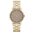 Marc Jacobs Baker Grey Dial Gold Steel Strap Watch for Women - MBM3281