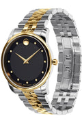 Movado Museum Classic Diamonds Black Dial Two Tone Steel Strap Watch For Men - 0606879