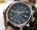 Maserati Epoca Chronograph Blue Dial Brown Leather Strap Watch For Men - R8871618001
